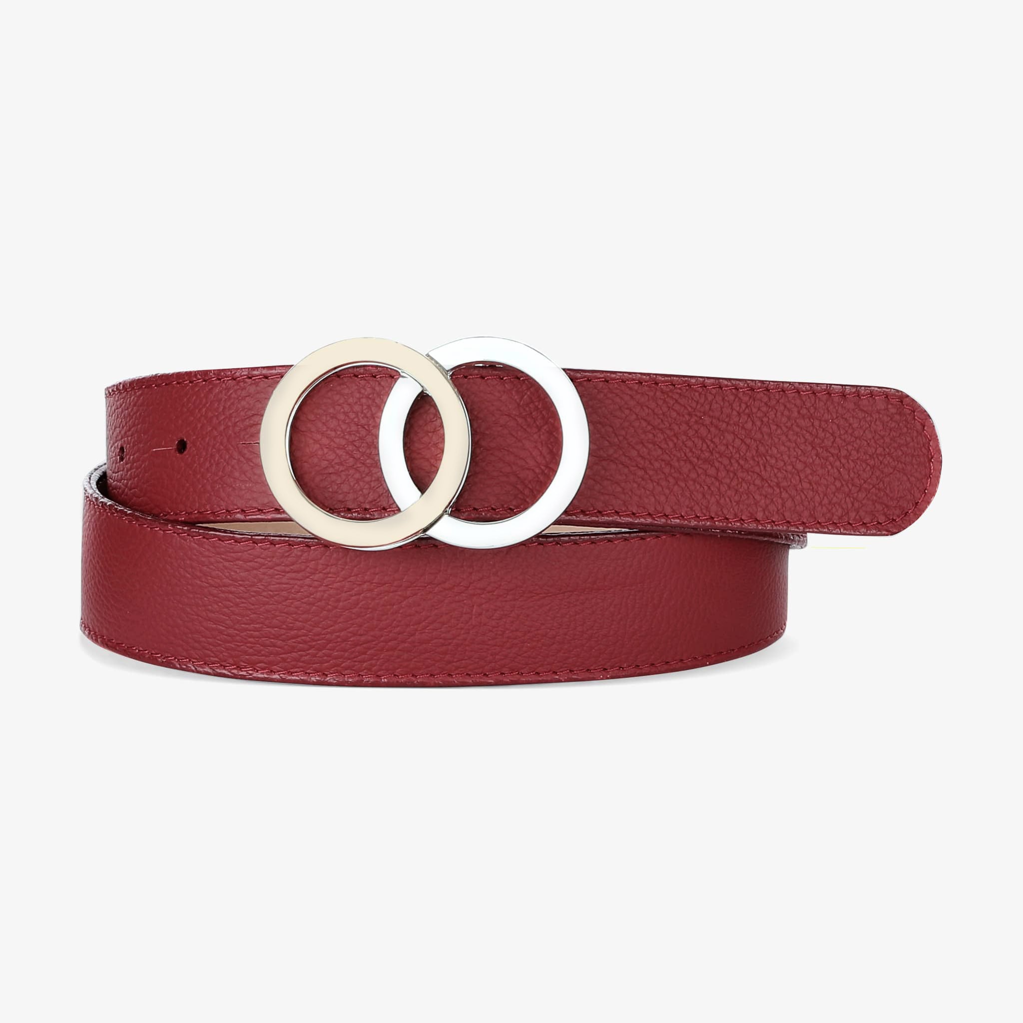 Brave Leather Otir Double Circle Buckle Belt