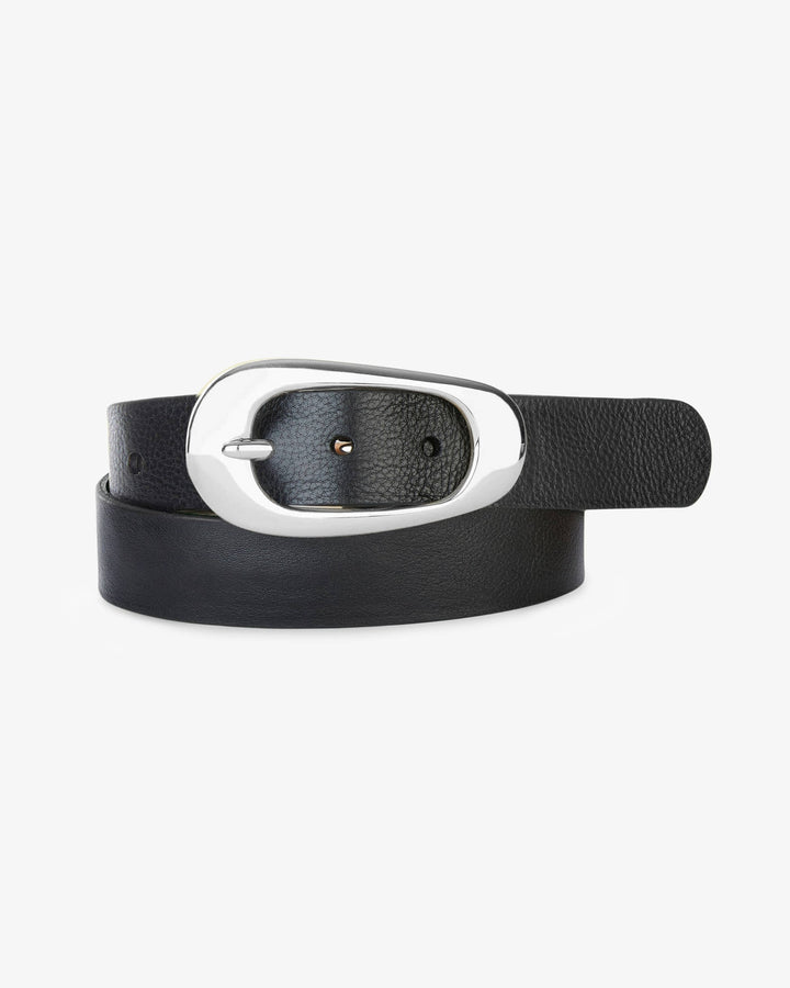 Brave size 34 black wide leather belt with silver buckle Brave size 34 black wide leather belt with silver buckle  main image 2