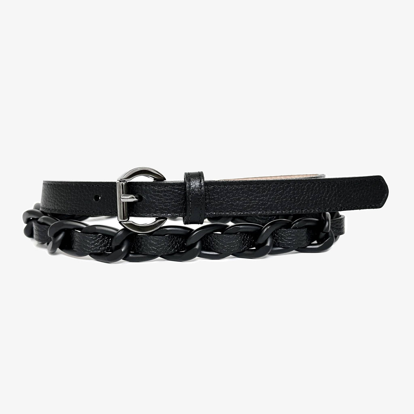 Mikke Pebbled Black/Black Chain - 34